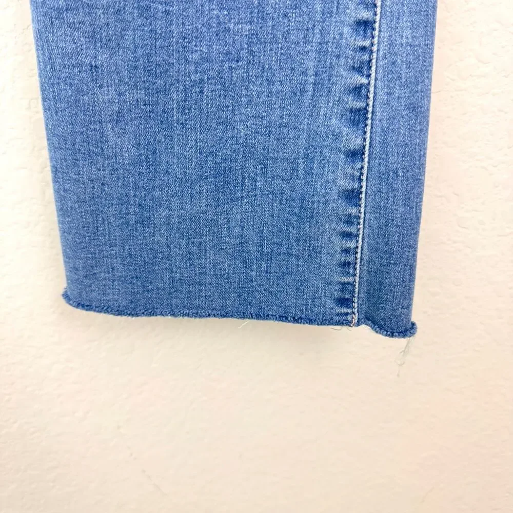 Frame Womens Le Crop Mini Boot Jeans Size 25 Raw Hem Stretch Casual Blue Europa - Picture 7 of 11